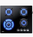 Placa de Gas Cristal Negro